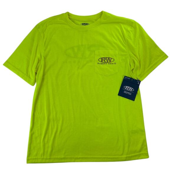 Rugged Wear | Bright Yellow-High Visibility-Reflective Logo T-Shirt | Size Large - Picture 1 of 4